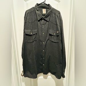 Dickies Charcoal Gray snap Button-Up Shirt Sz 4XL